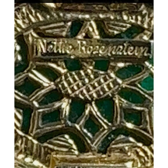 Rare Nettie Rosenstein vtg. Crackled cabochon bracelet - Picture 6 of 10